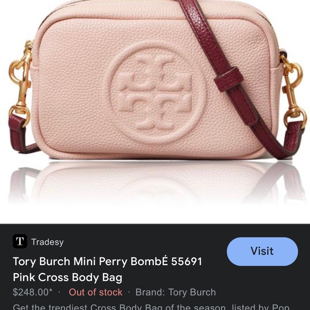 Mini Perry BombÉ 55691 Pink Cross Body Bag. Pink, Burgundy and Gold.